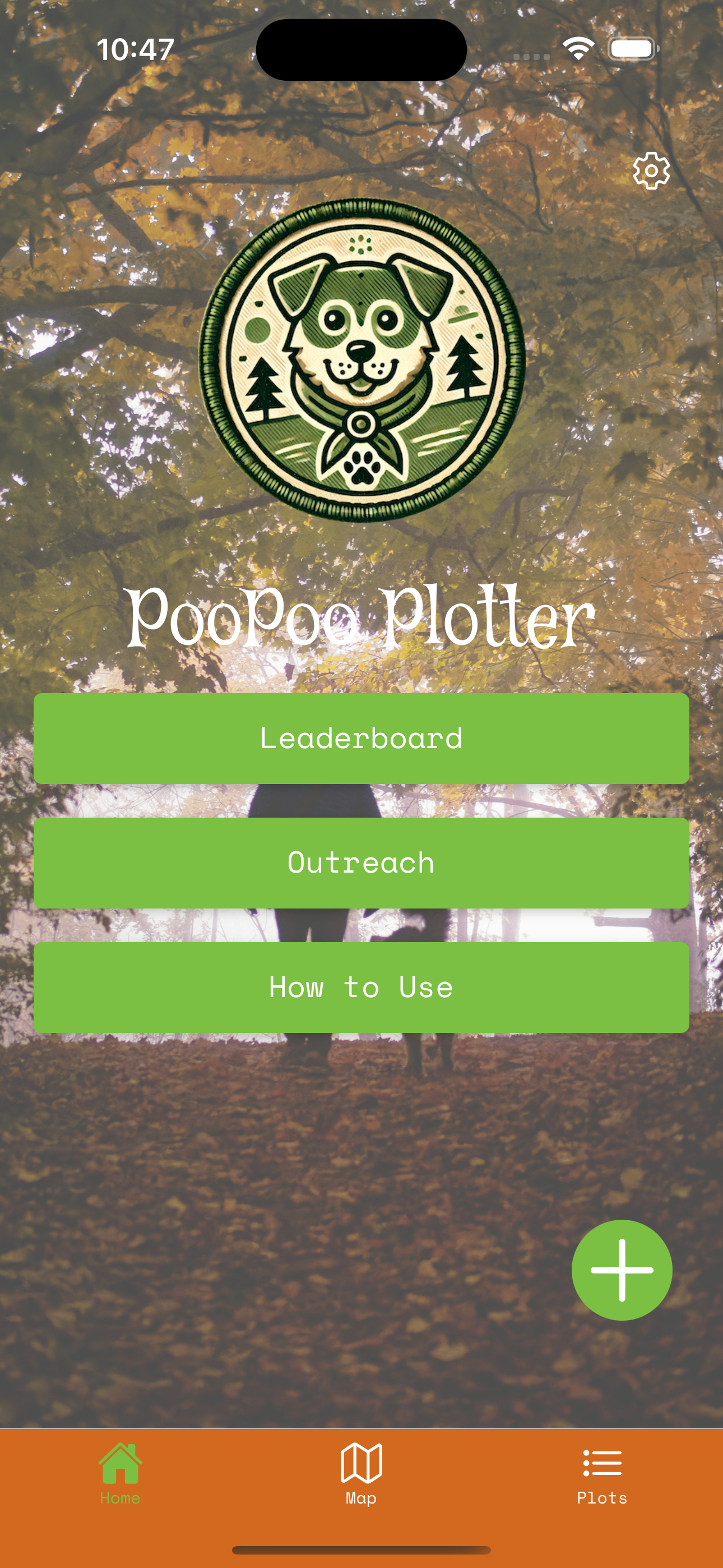 PooPoo Plotter Home Screen